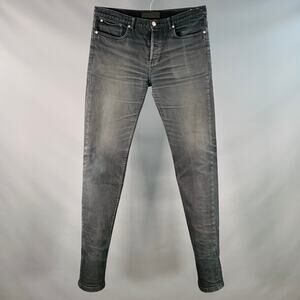 A.P.C. Size 33 Grey Cotton Blend Twill Slim Tapered Button Fly Jeans